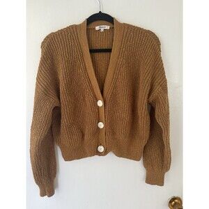 Madewell Women’s M Cardigan Drop Shoulder  Cropped Burnt Orange Sweater